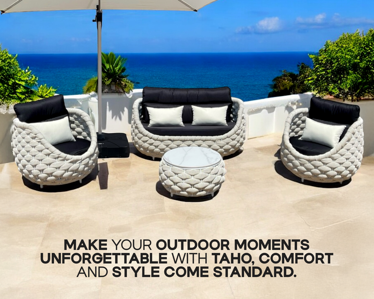 Taho Chunky Weave Sofa Set