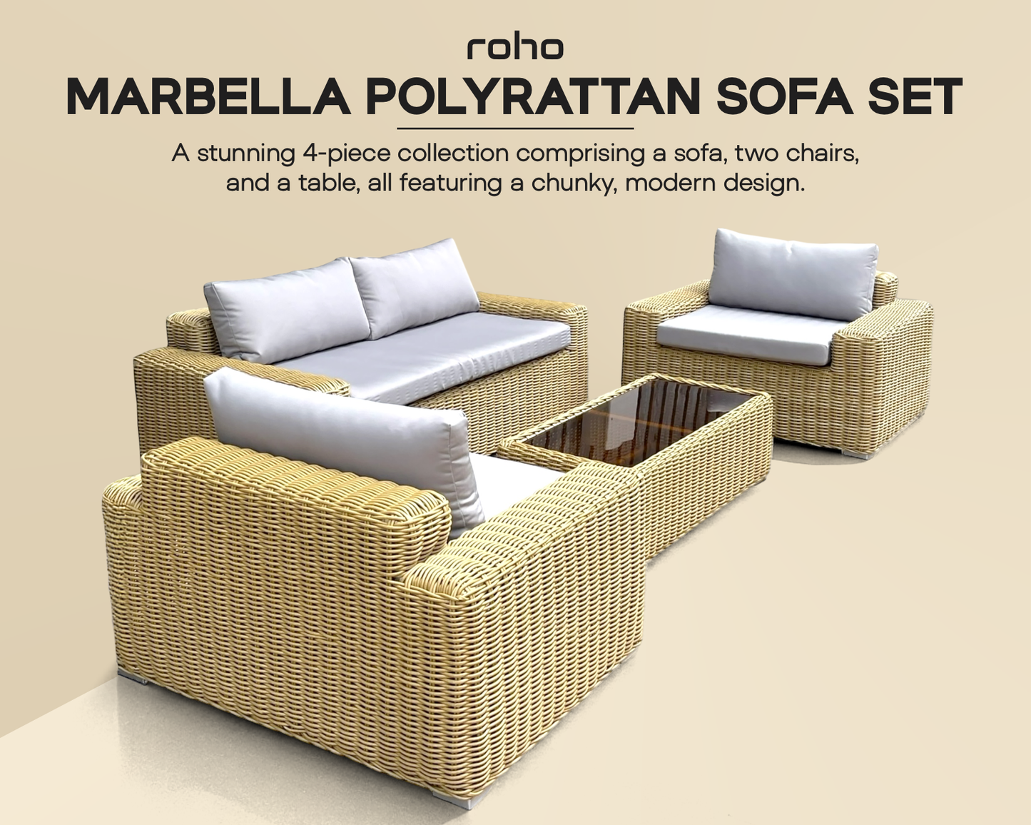 Marbella Polyrattan Sofa Set