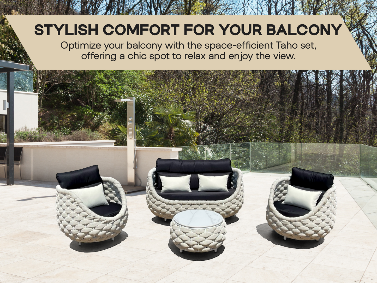 Taho Chunky Weave Sofa Set