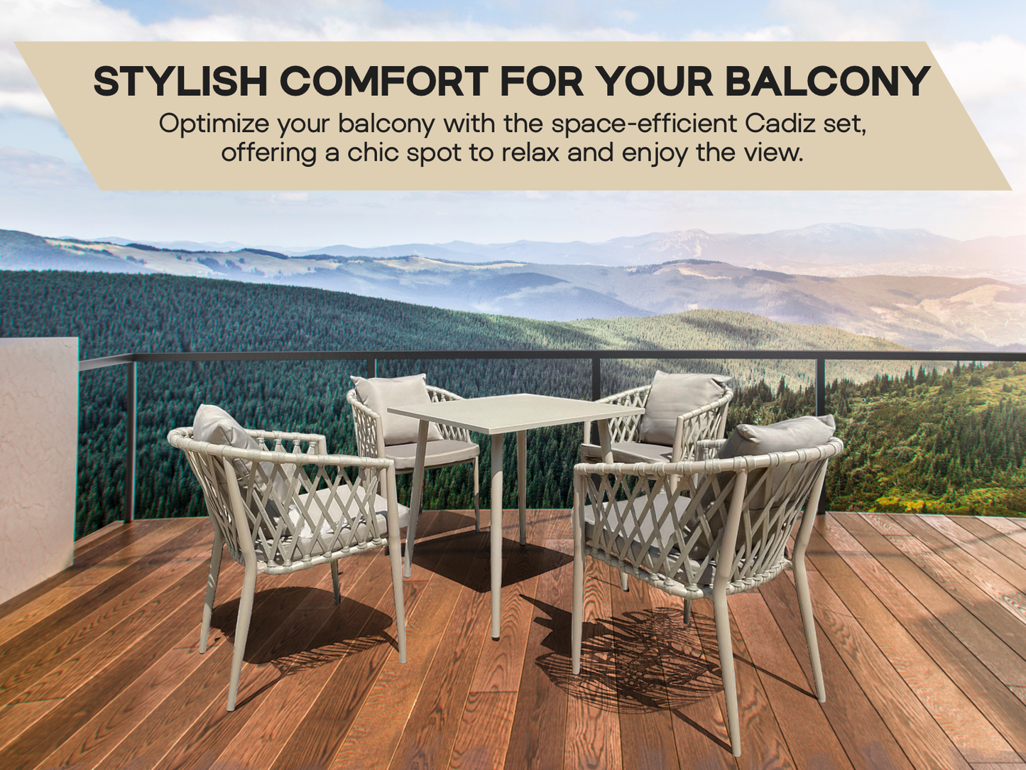 Cadiz patio dining table and chairs