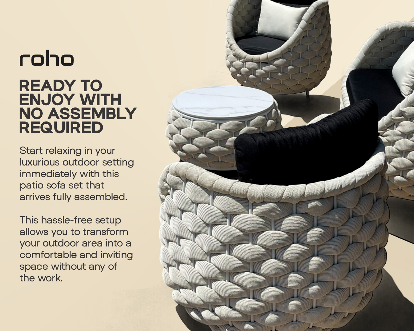 Taho Chunky Weave Sofa Set