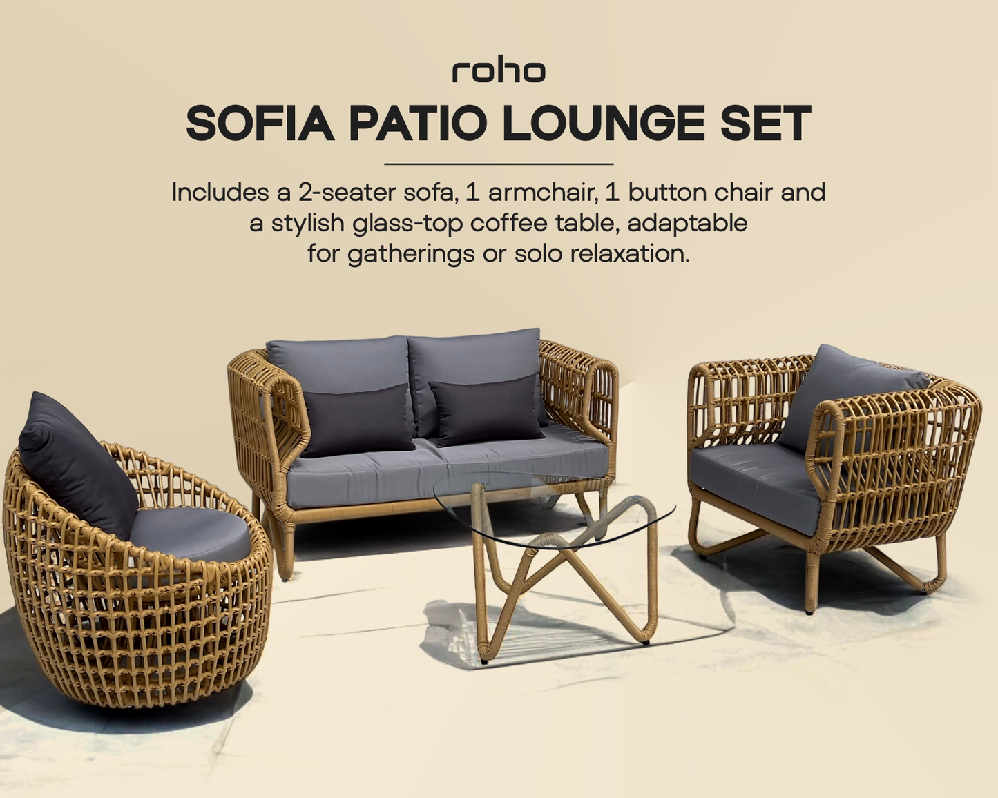 Sofia patio lounge set